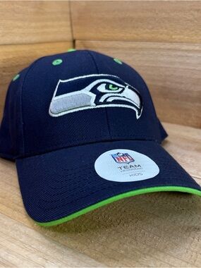 NFL Navy & Neon Green Snapback Hat with Team Logo
